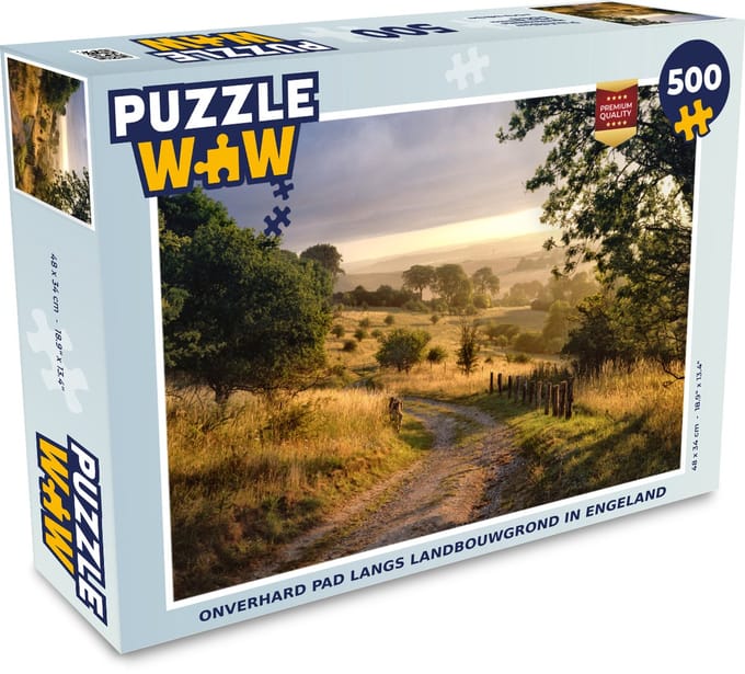 Puzzel Onverhard pad langs landbouwgrond in Engeland - Legpuzzel - Puzzel 500 stukjes