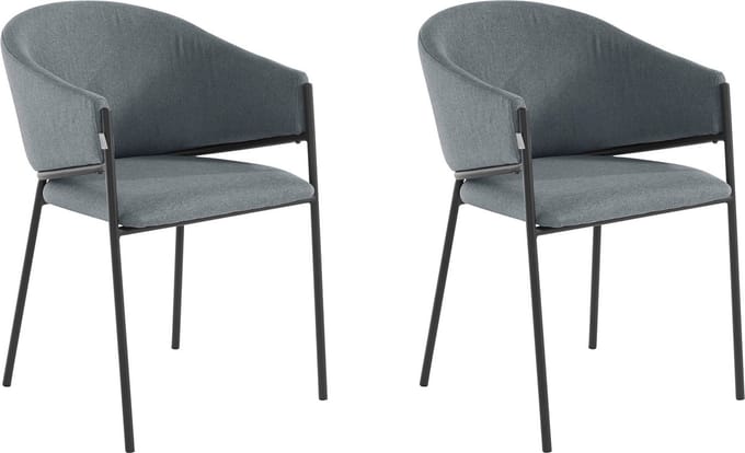 Martha-Eetkamerstoel - Set van 2 - Grijs Stof