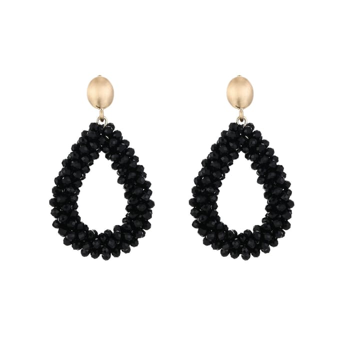 Oorbellen Crystal Elegance - Zwart - Feestdagen - Kerst - Cadeau