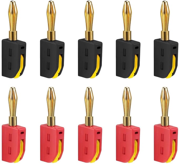 10 Stuks 4 mm Banaanstekkers Hoogwaardige Luidsprekerkabel Aansluitingen 32A Verguld