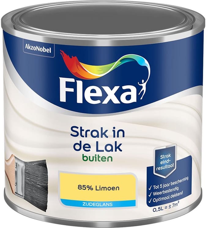 Flexa - Strak In De Lak Buitenlak Zijdeglans - 85% Limoen - Mengverf - 500 Ml