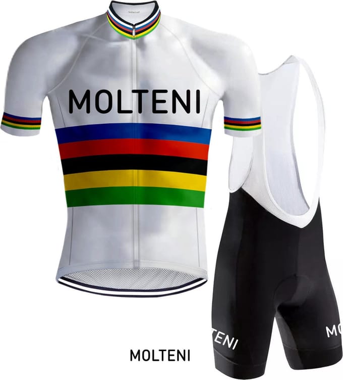 Retro Wielertenue Molteni Regenboog - REDTED - M