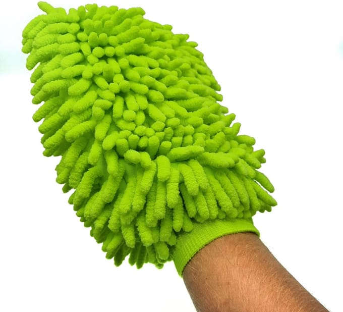 Gadgetpoint - Auto Schoonmaak Spons - Autospons - Washandschoen - Schoonmaakspons Handschoen - 1 zijdig Groen