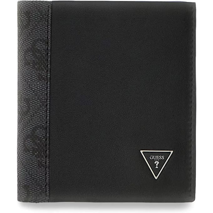 GUESS Leren portemonnee Sydney Bifold Black zwart