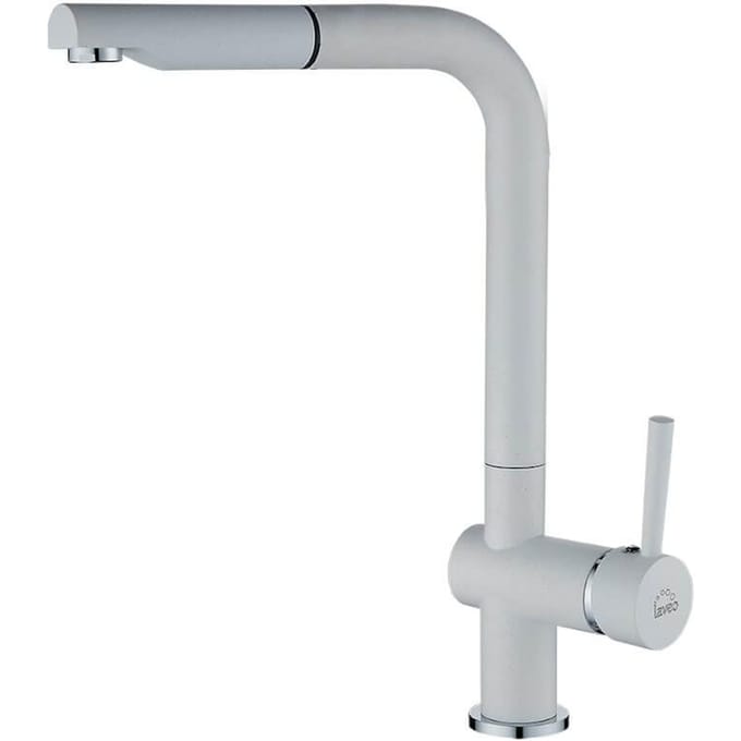 Luna - keukenkraan met uittrekbare uitloop, wit graniet