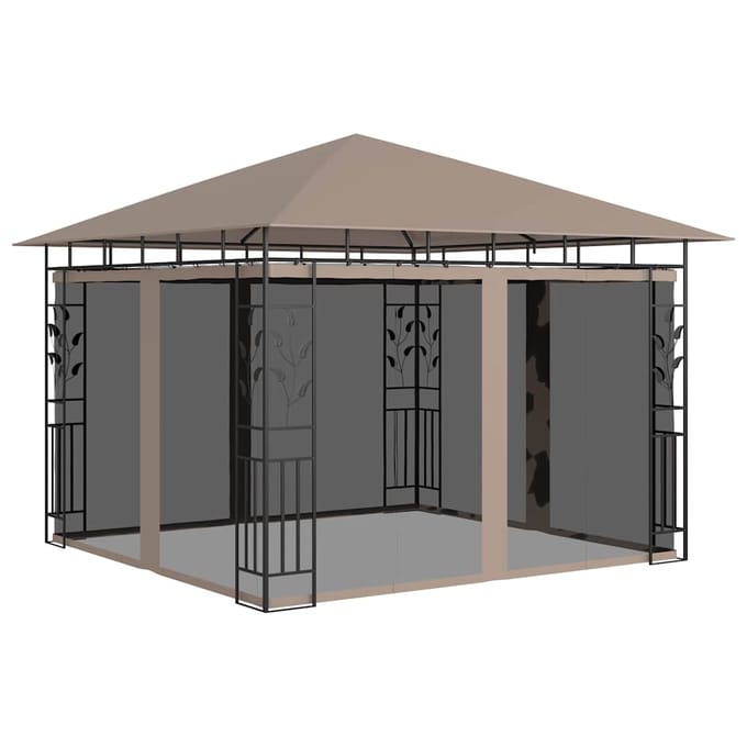 vidaXL - Prieel - met - klamboe - 3x3x2,73 - m - 180 - g/m² - taupe