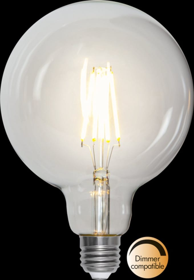 G125 Globelamp - E27 - 7.5W - Extra Warm Wit - 2700K - Dimbaar - Filament - Helder