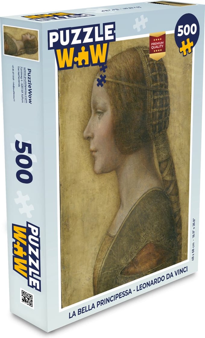 Puzzel La Bella Principessa - Leonardo da Vinci - Legpuzzel - Puzzel 500 stukjes