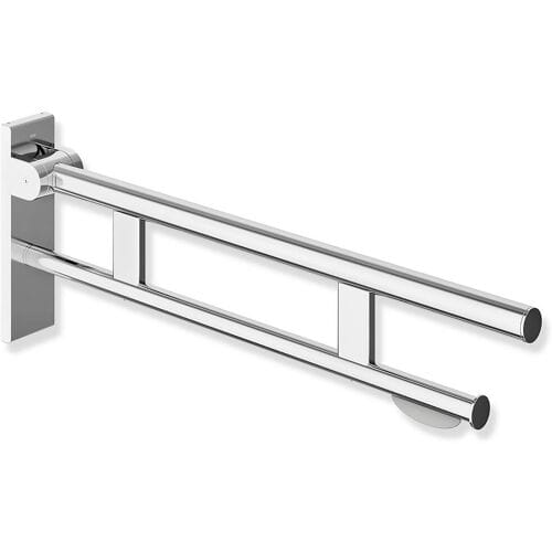 HEWI System 900 folding support rail Duo Design B with toilet roll holder 900.50.16540