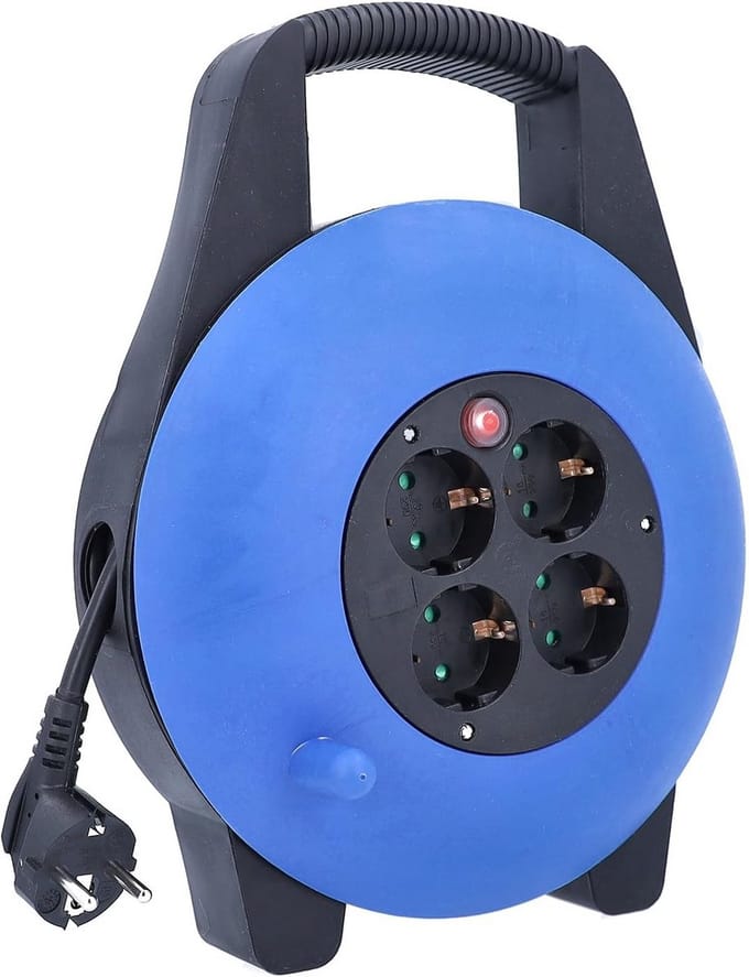 Kabelbox - Stroomverdeler - Flexibel Kabelbeheer - Thermoschakelaar Beveiliging - 15 Meter - Blauw