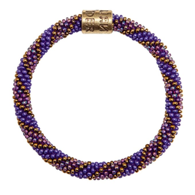 Return to Sender Armband Dames roll on - Ø 7 cm - Paars - Glazen kralen
