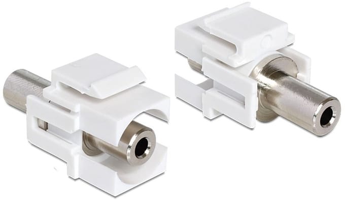 Keystone module 3,5mm Jack (v) - 3,5mm Jack (v) - 3-polig / wit