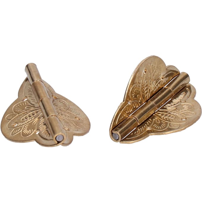 2Set Antiek Scharnier Klein Messing Scharnier voor Lade Deur Kast Kledingkasten Opklaptafel Thuis