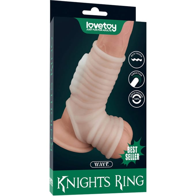 LoveToy - Wave Knights Ring - Vibrerende Penis Sleeve - Wit