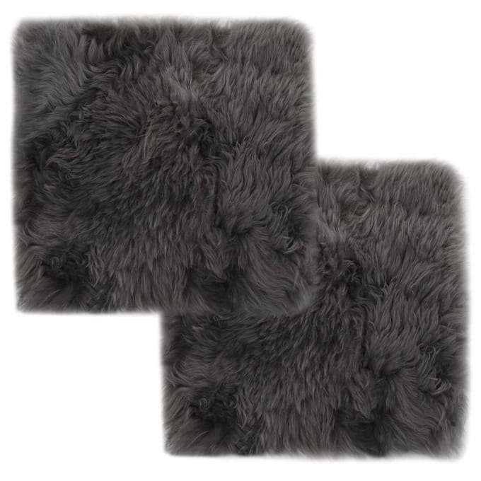 vidaXL - Stoelkussens - 2 - st - 40x40 - cm - echt - schapenvacht - lichtgrijs