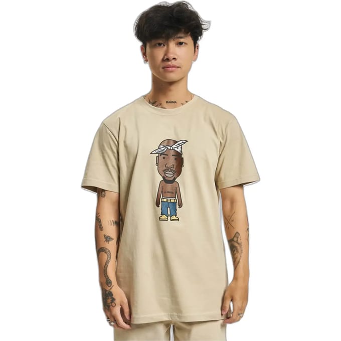 Mister Tee - LA Sketch Heren T-shirt - S - Beige