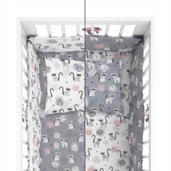 Mayamoo Kinderbeddengoed 90x120cm met Bedomrander 'Vrolijke Urwis'