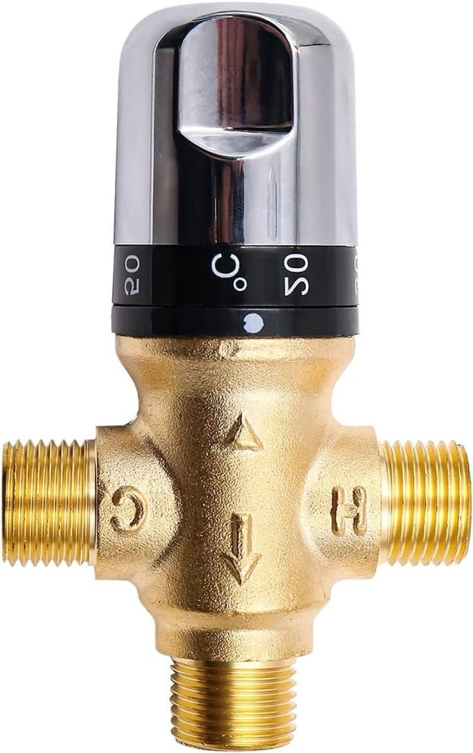 Thermostatische Douchemengkraan met Messing Aansluiting voor Warm Water en Temperatuurregeling
