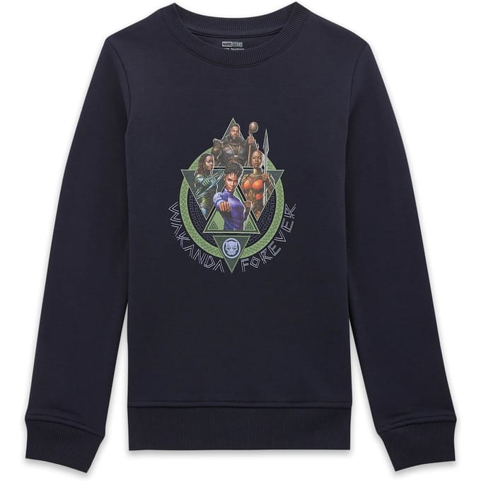 Wakanda Forever Characters Composition Kids' Sweatshirt - Navy - 122/128 (7-8 jaar)