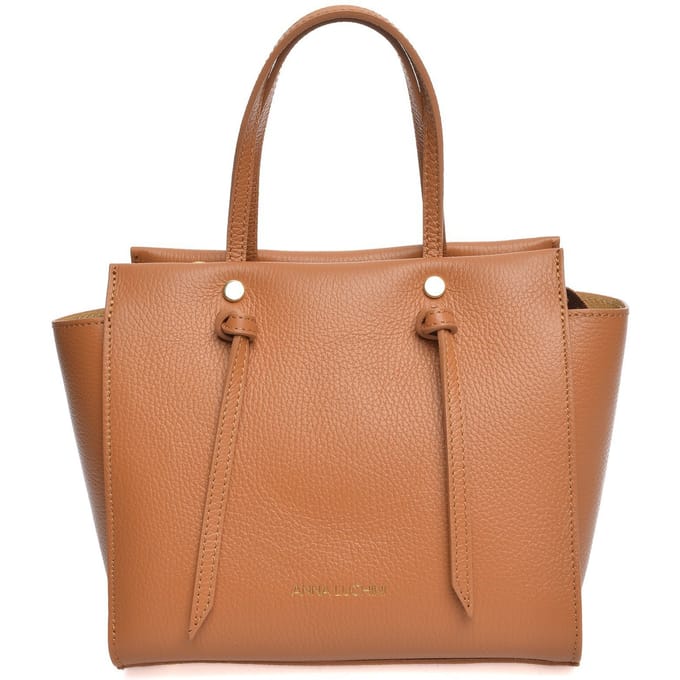 Anna Luchini Brown Rundleer Tas