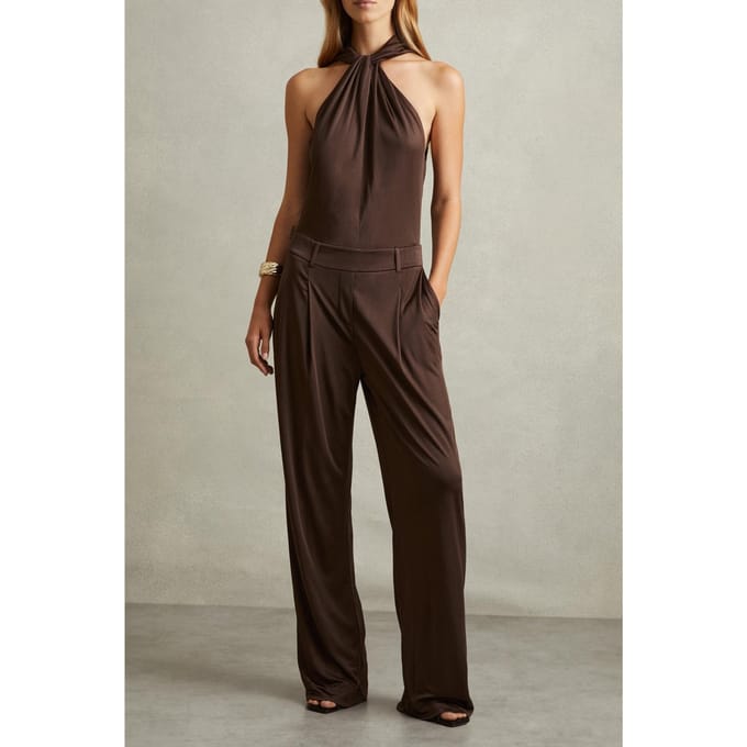 Reiss Jersey Jumpsuit Chocolate Taglia: 8 | Tute Outlet | Donna | Marrone