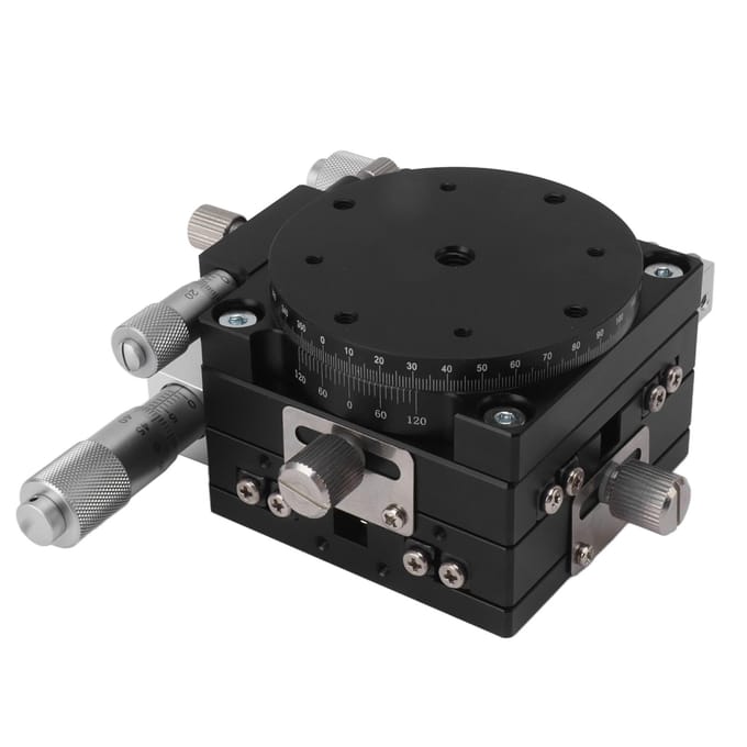 Handmatige Lineaire Positioneringstafel XYR 3 Assen Micrometer Verstelbaar Lager Afstemplatform Schuivend black