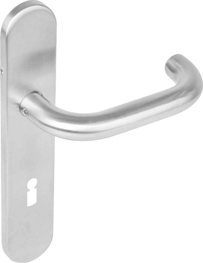 Intersteel Deurkruk Rond op schild sleutelgat 72 mm rvs geborsteld