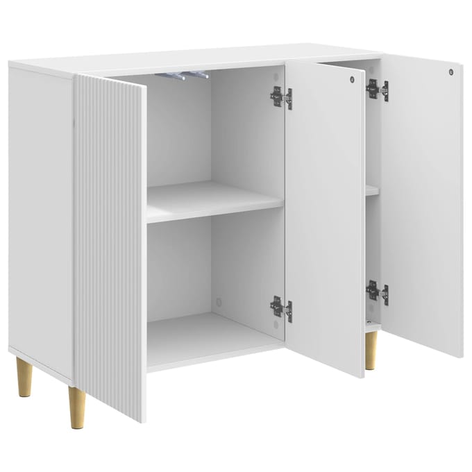 vidaXL - Dressoir - Hoogglans - Wit - 89 - x - 34,5 - x - 80 - cm - Bewerkt - hout