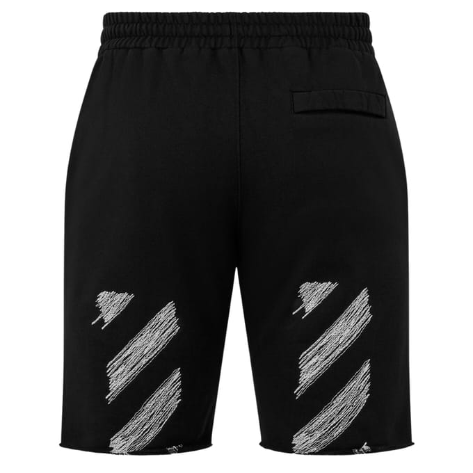 Gebroken witte zwarte sweatshort met krabbelontwerp