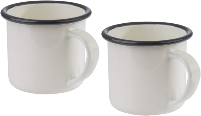 APS Emaille mok met handvat, 350 ml, set van 2