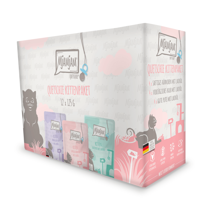 12x125g Mix (3 variëteiten) MjAMjAM Kitten Kattenvoer Nat