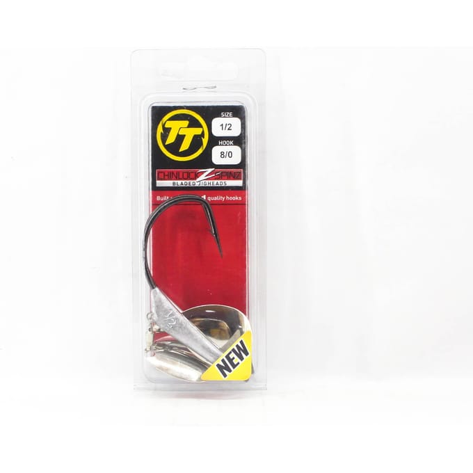 Têtes plombées Tackle Tactics TT Chinlockz SpinZ NC 1/2 oz 8/0, paquet de 2 (7530) red