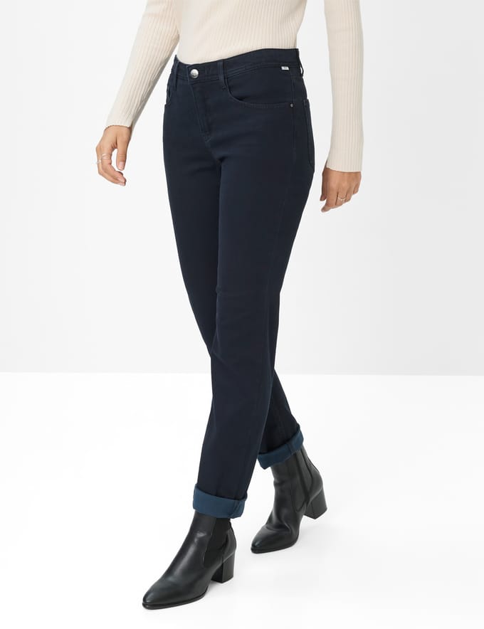 Brax Dames Broek  Style CAROLA NAVY, donkerblauw, maat 34