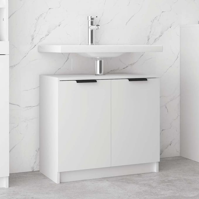 vidaXL - Badkamerkast - 64,5x33,5x59 - cm - bewerkt - hout - wit