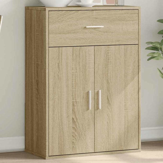 vidaXL - Dressoir - 60x30x84 - cm - bewerkt - hout - sonoma - eikenkleurig
