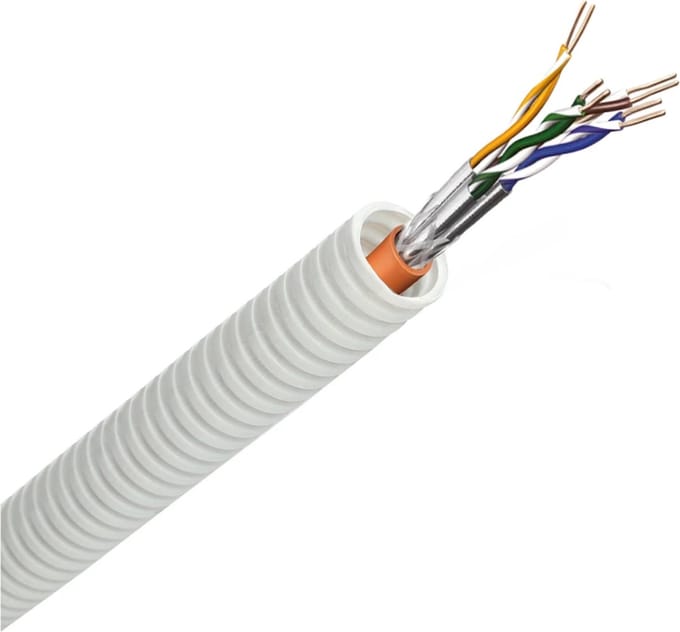 Snelflex flexibele buis coax kabel en S/FTP CAT7 kabel - 25mm per rol 50 meter (SFC9SFTP7)