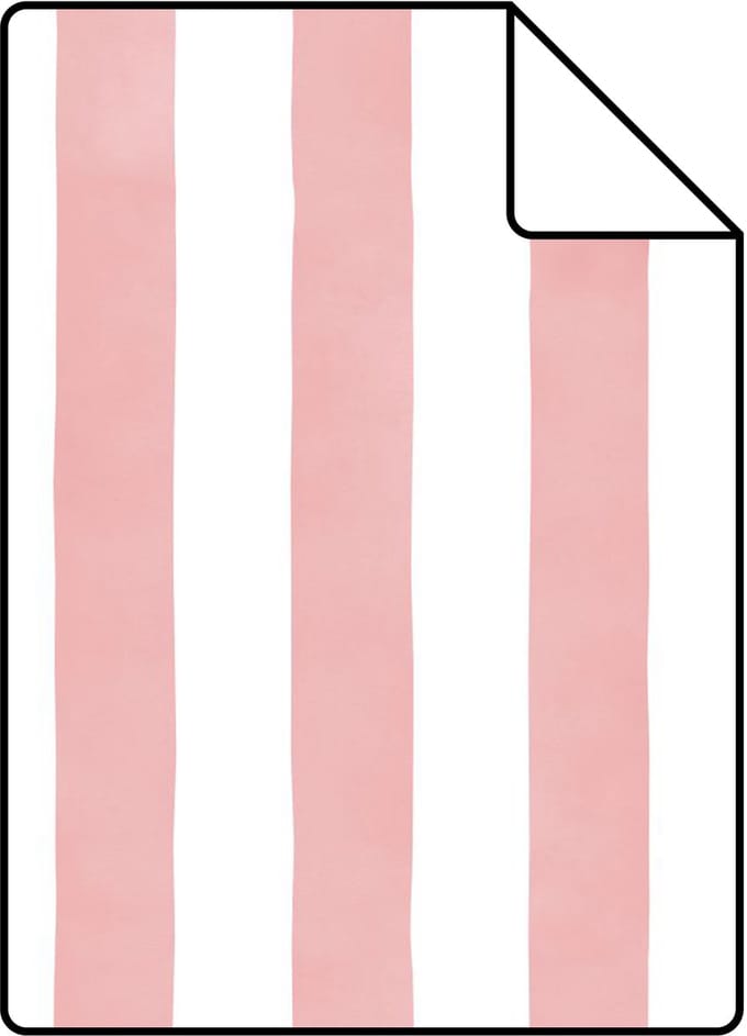 Proefstaal ESTAhome behang strepen roze en wit - 26.5 x 21 cm - 131306-S