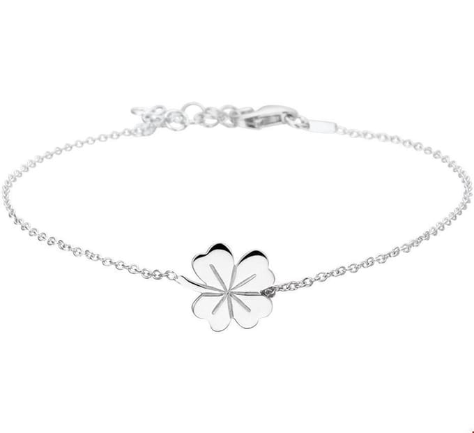 Zilver Gerhodineerde Armband klaver 1 1324422