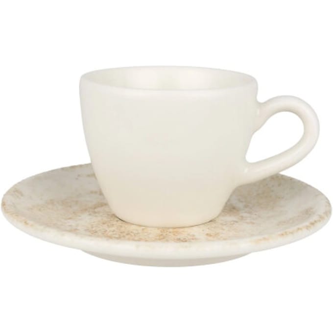 Bonna Nacrous - Espresso kopjes & schotel - 80 cc - Porselein - set van 6