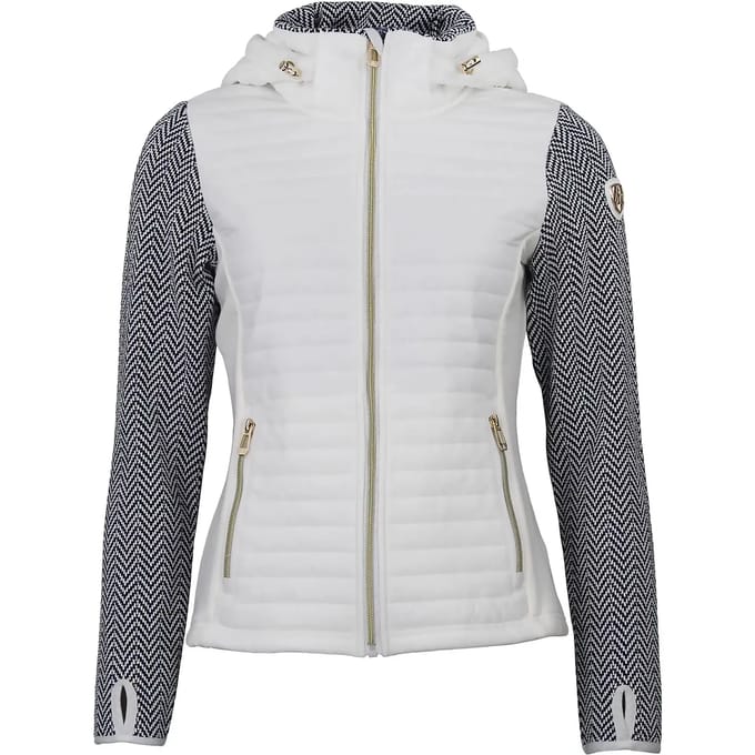 Dames polar jack met afneembare capuchon en gewatteerde panelen Peak Mountain Andomo