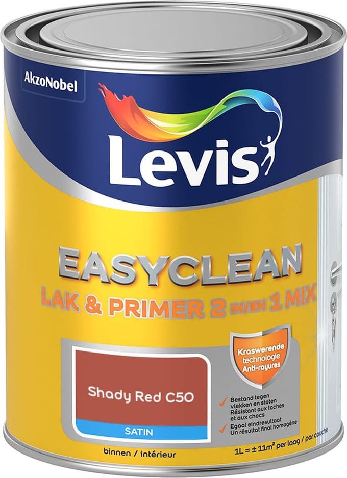 Levis - Easyclean Lak & Primer 2-In-1 Mix - Shady Red C50 - Mengverf - 1 L