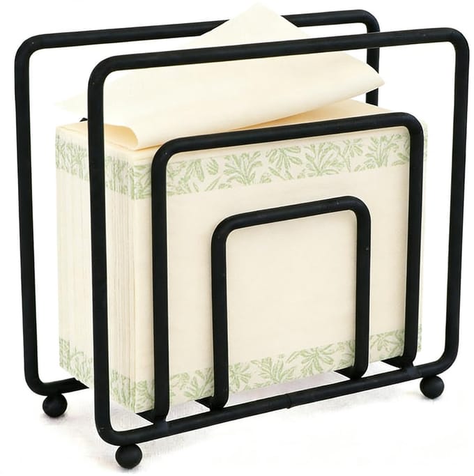 Omgoods - Vrijstaande Servethouder in Mat Zwart Metaal