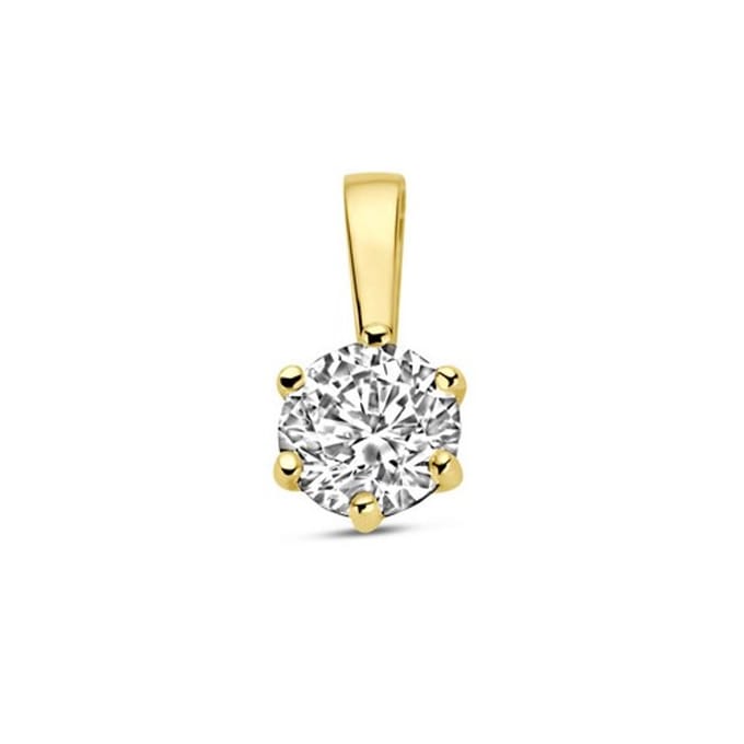 14K geelgoud hanger zirkonia 4032525