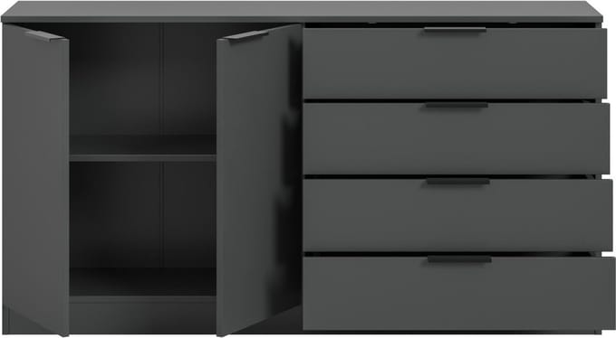Kopenhagen dressoir 4 laden, 2 deuren antraciet.