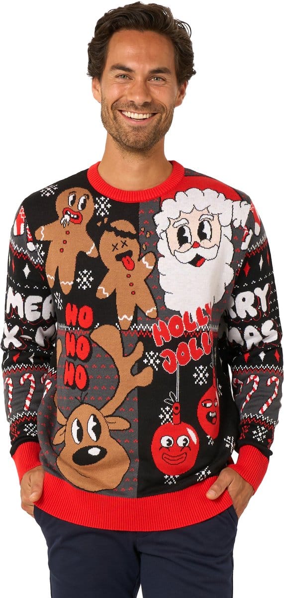 OppoSuits Merry Jinglejoy Christmas Sweater - Unisex - Kersttrui - Meerkleurig - Maat: M
