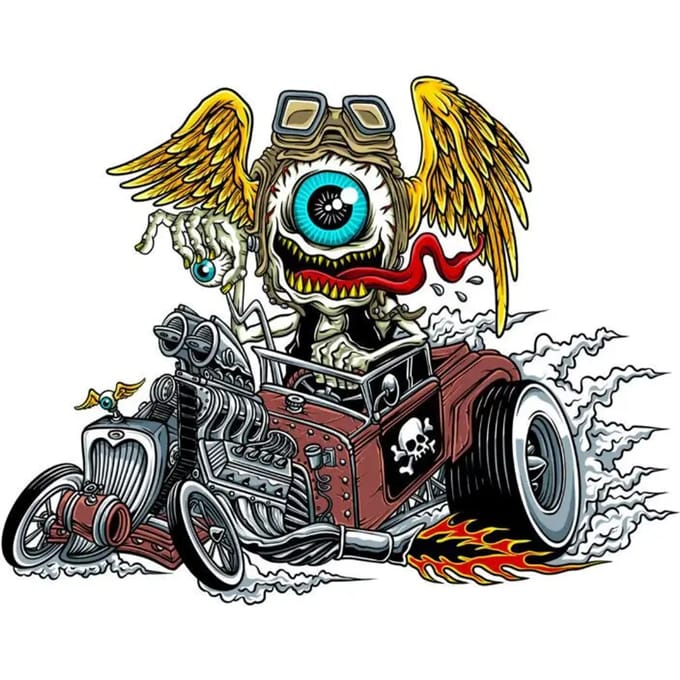 Stickers Lethal Threat Flying Eyeball Hot Rodder
