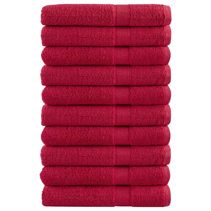 vidaXL - Saunadoeken - SOLUND - 10 - st - 600 - g/m² - 80x200 - cm - rood