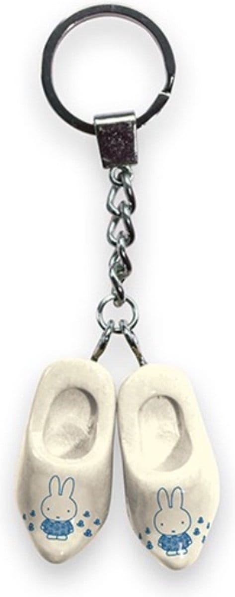 Nijntje Sleutelhanger 2klomp 4cm wit/bla