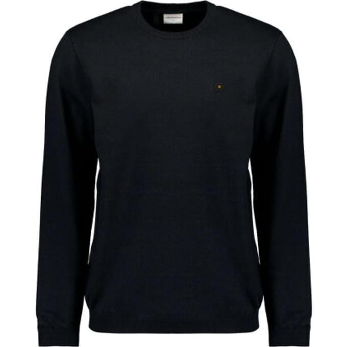 Pullover met ronde hals: Tweekleurige melange en comfortabele pasvorm