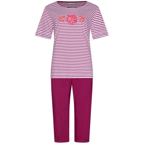 Pastunette - Pyjama - Paradise Pink - Bio Katoen - Wit/Donkerroze - Maat 42